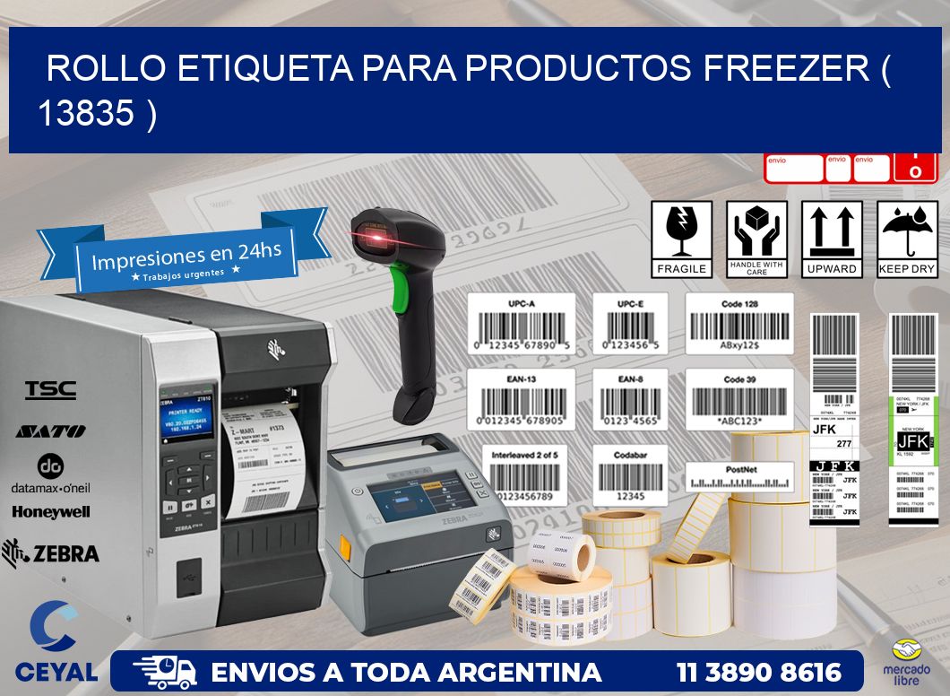 ROLLO ETIQUETA PARA PRODUCTOS FREEZER ( 13835 )