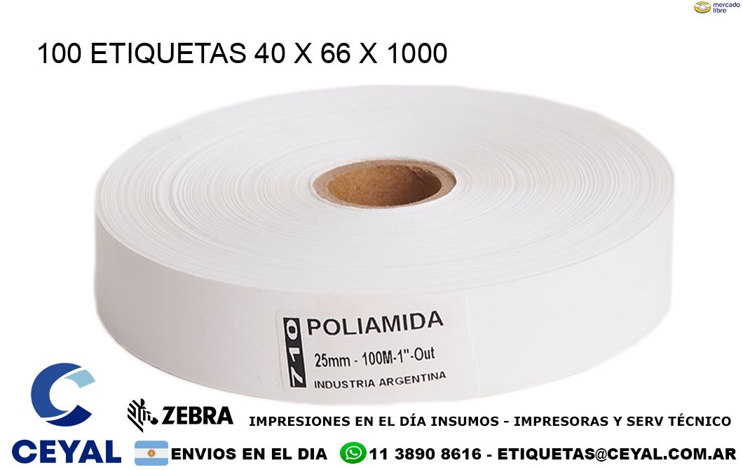 100 ETIQUETAS 40 x 66 x 1000