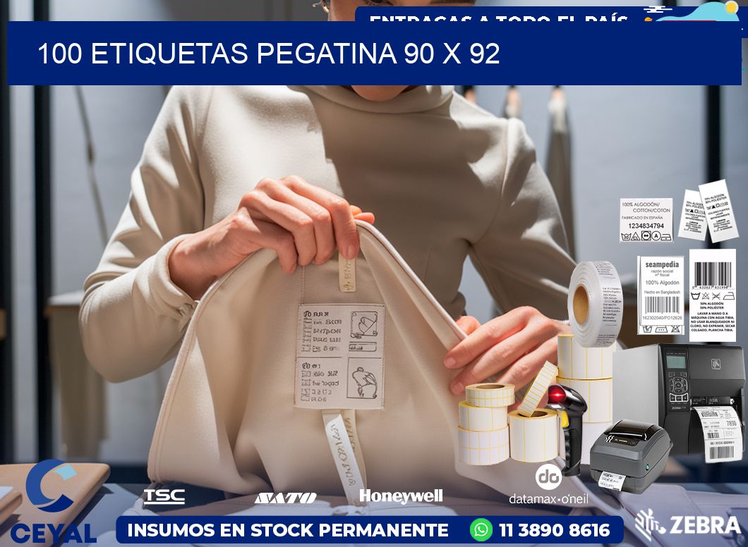 100 ETIQUETAS PEGATINA 90 x 92