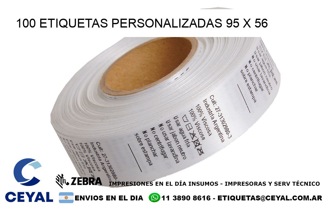 100 ETIQUETAS PERSONALIZADAS 95 x 56