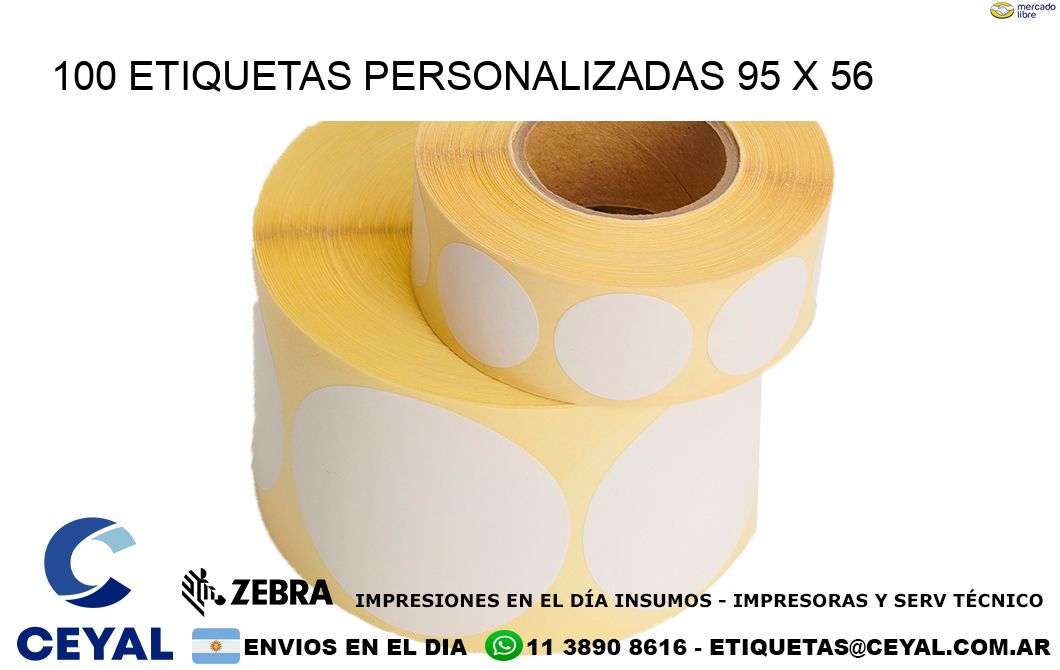 100 ETIQUETAS PERSONALIZADAS 95 x 56