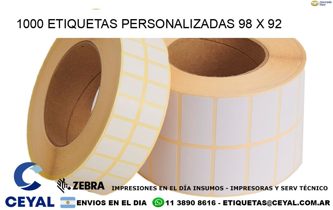 1000 ETIQUETAS PERSONALIZADAS 98 x 92