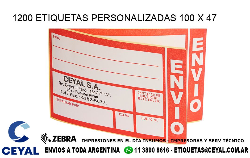 1200 ETIQUETAS PERSONALIZADAS 100 x 47