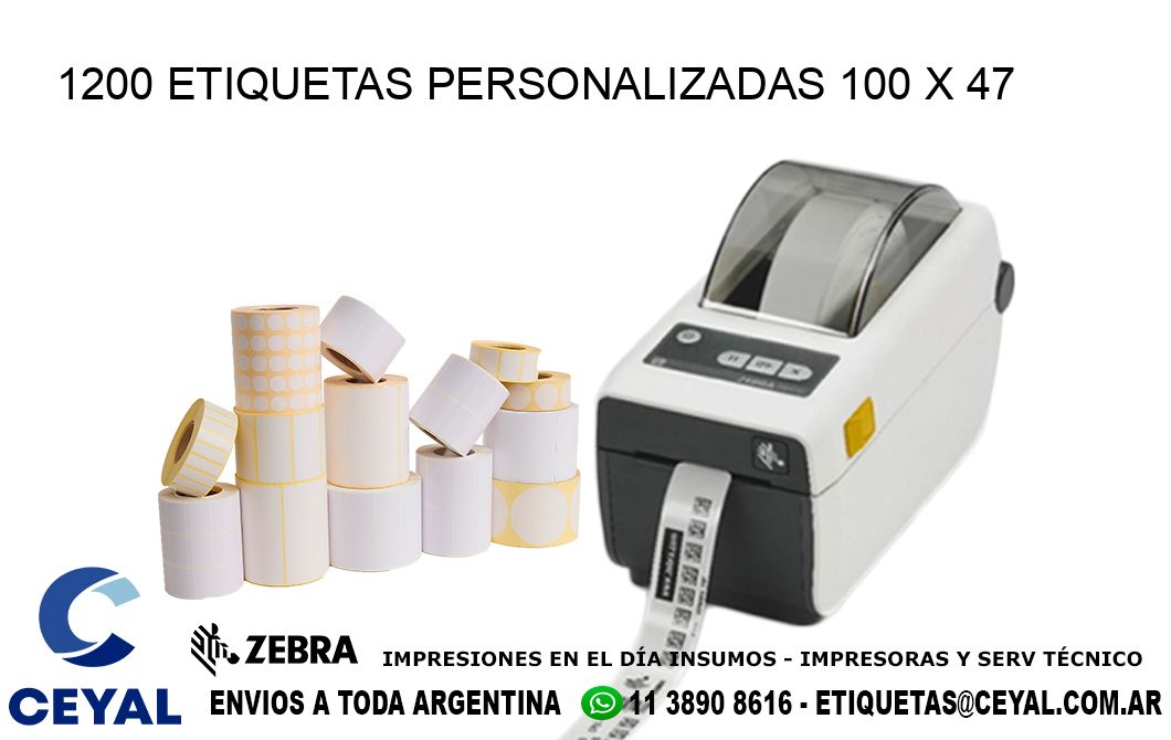 1200 ETIQUETAS PERSONALIZADAS 100 x 47