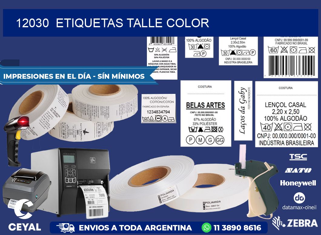 12030  ETIQUETAS TALLE COLOR