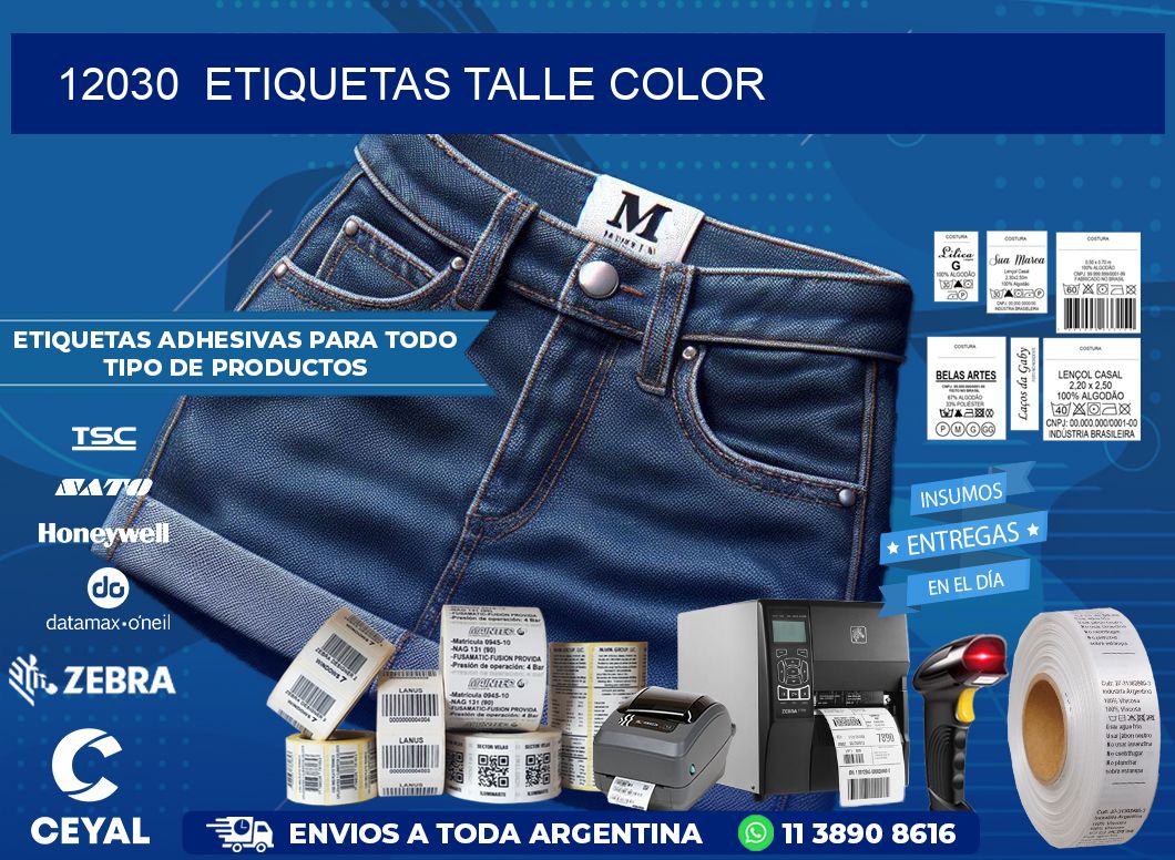 12030  ETIQUETAS TALLE COLOR