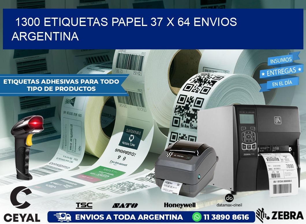 1300 ETIQUETAS PAPEL 37 x 64 ENVIOS ARGENTINA