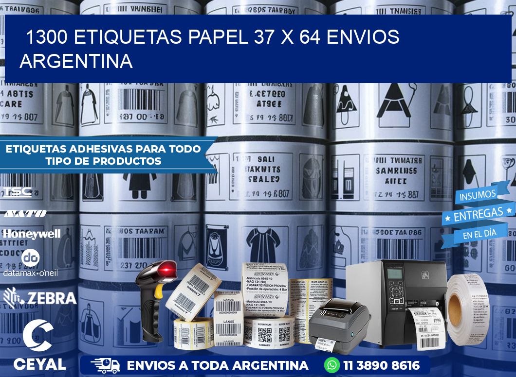 1300 ETIQUETAS PAPEL 37 x 64 ENVIOS ARGENTINA