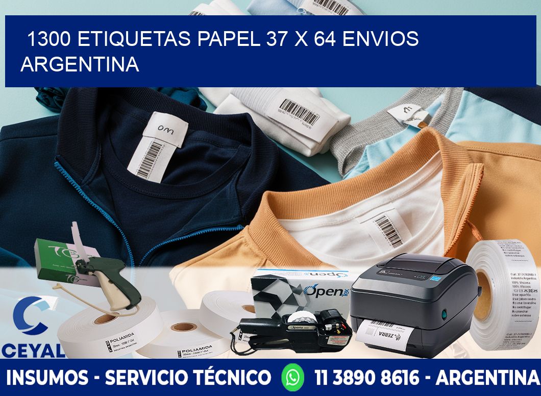 1300 ETIQUETAS PAPEL 37 x 64 ENVIOS ARGENTINA