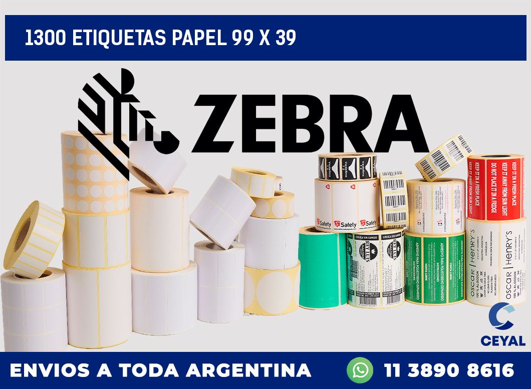 1300 ETIQUETAS PAPEL 99 x 39