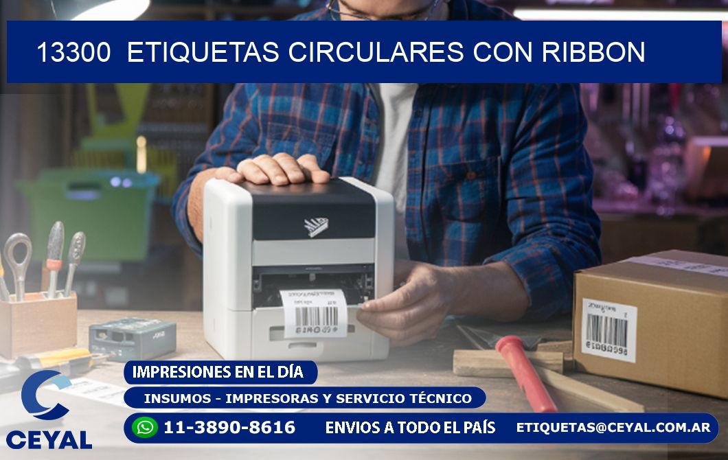 13300  ETIQUETAS CIRCULARES CON RIBBON