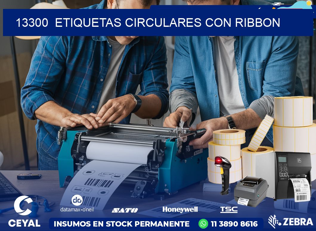 13300  ETIQUETAS CIRCULARES CON RIBBON