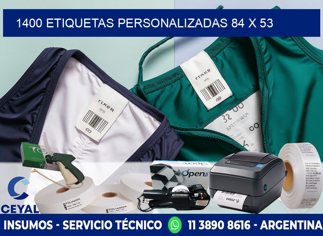 1400 ETIQUETAS PERSONALIZADAS 84 x 53