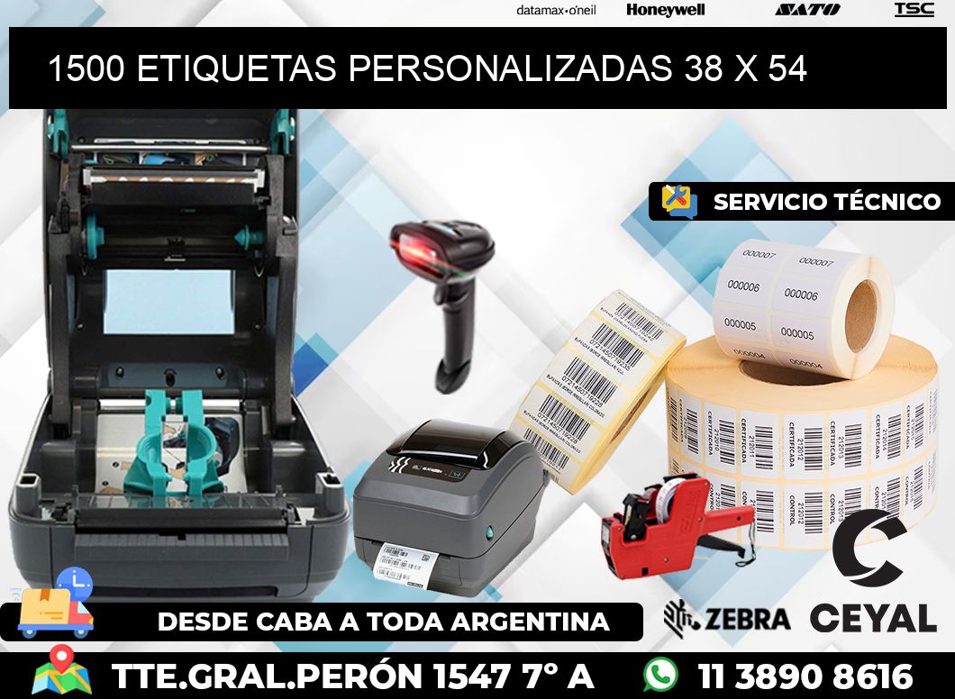 1500 ETIQUETAS PERSONALIZADAS 38 x 54