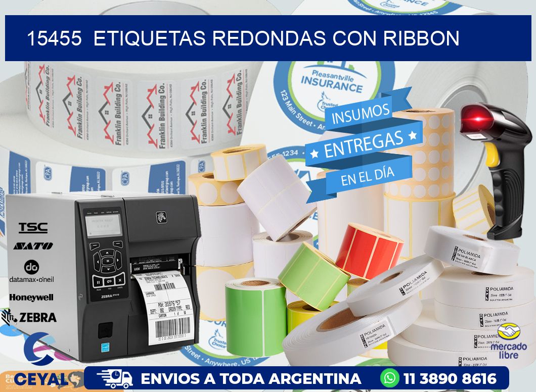 15455  ETIQUETAS REDONDAS CON RIBBON