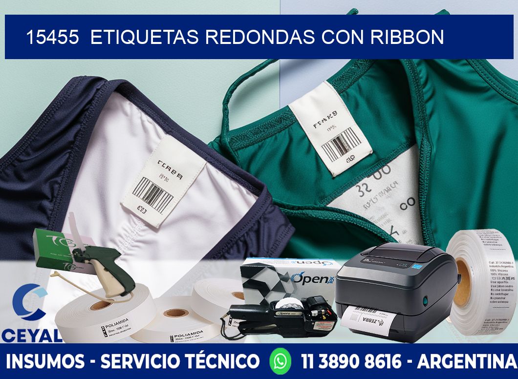 15455  ETIQUETAS REDONDAS CON RIBBON