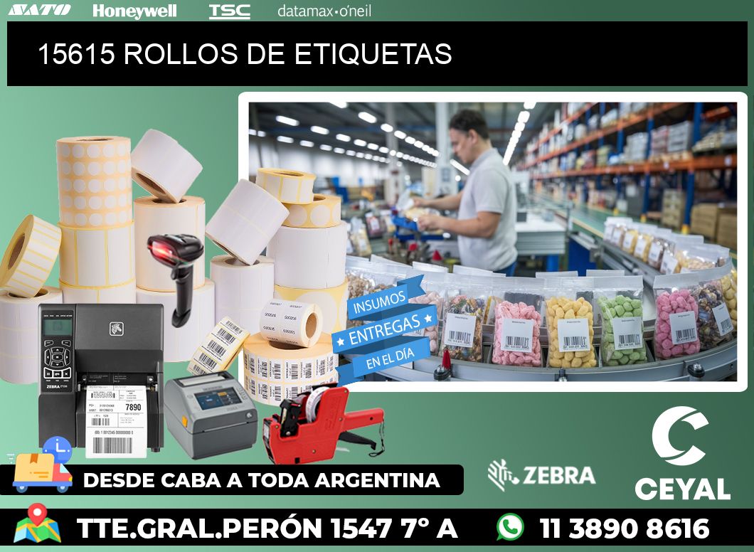 15615 ROLLOS DE ETIQUETAS