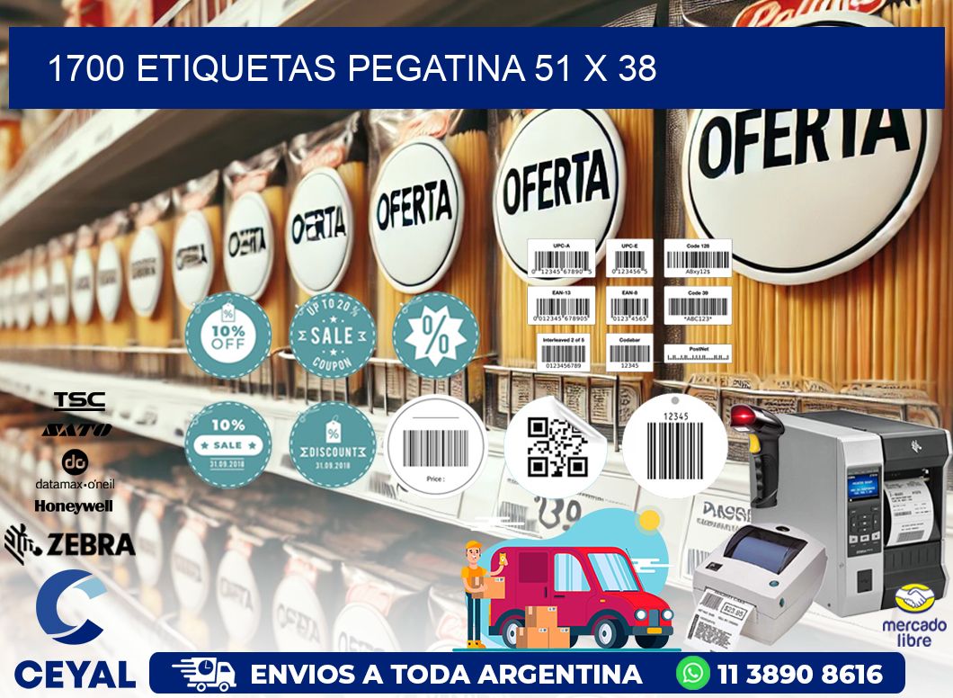 1700 ETIQUETAS PEGATINA 51 x 38