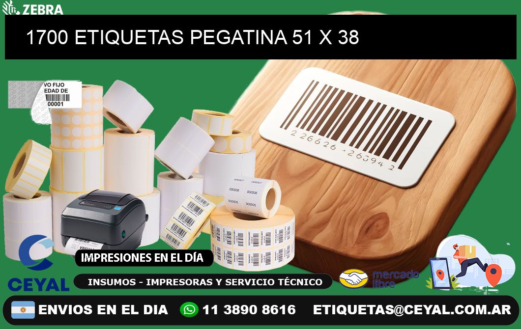 1700 ETIQUETAS PEGATINA 51 x 38