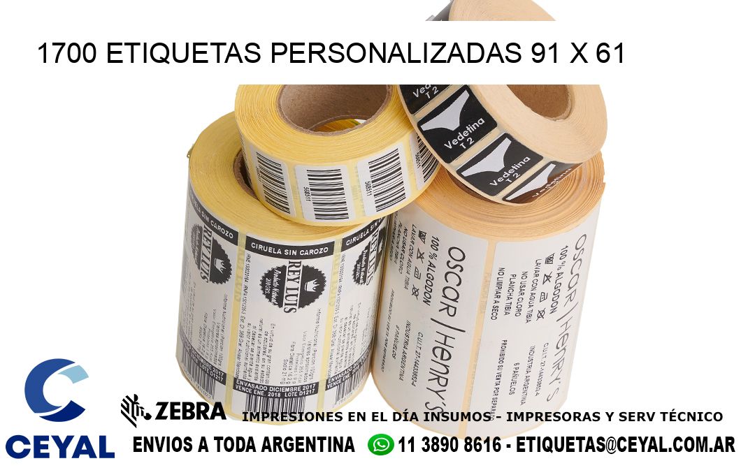 1700 ETIQUETAS PERSONALIZADAS 91 x 61