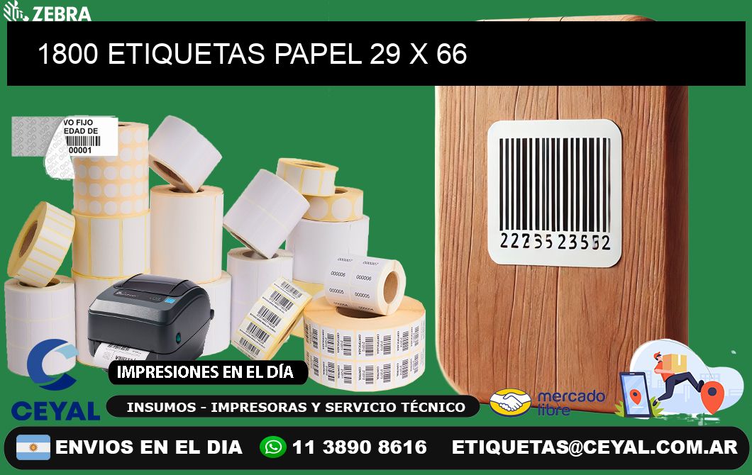 1800 ETIQUETAS PAPEL 29 x 66