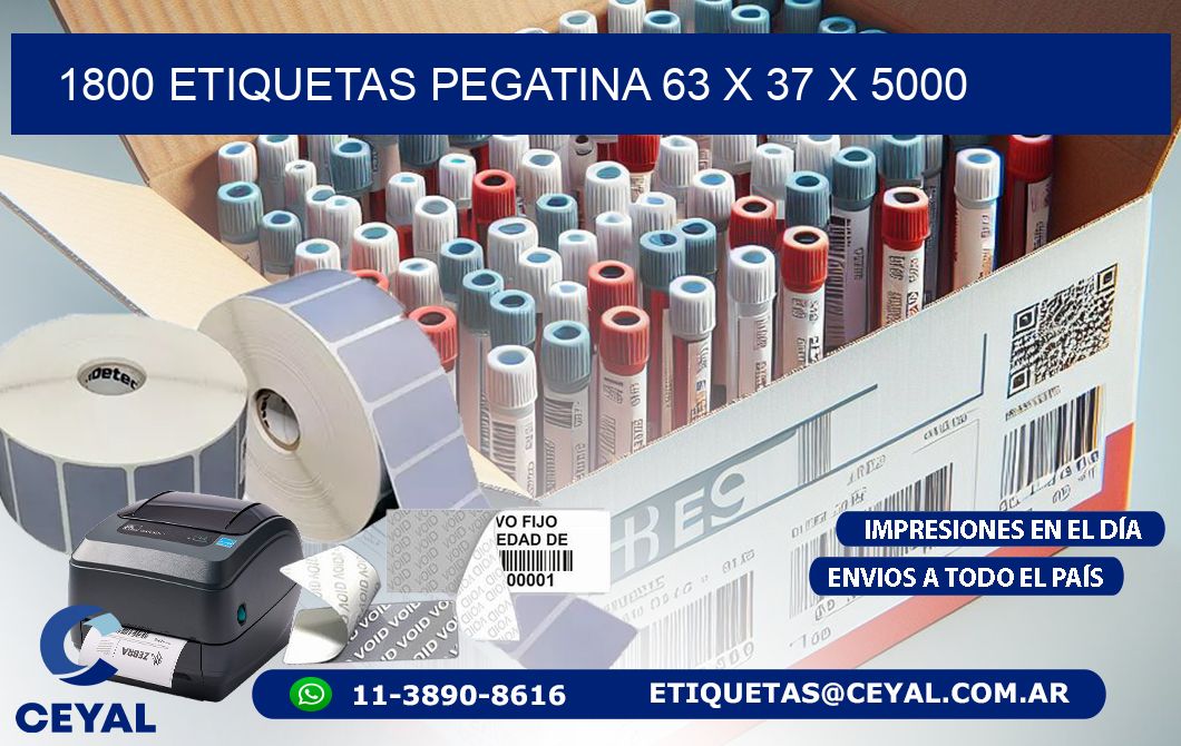 1800 ETIQUETAS PEGATINA 63 x 37 x 5000