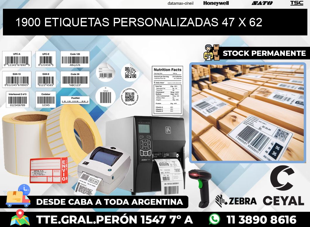 1900 ETIQUETAS PERSONALIZADAS 47 x 62