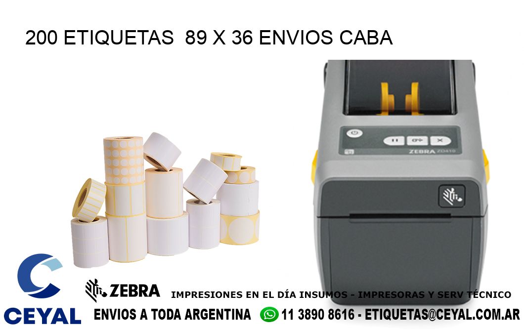 200 ETIQUETAS  89 x 36 ENVIOS CABA