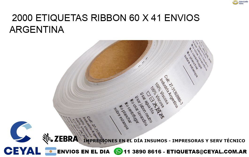 2000 ETIQUETAS RIBBON 60 x 41 ENVIOS ARGENTINA