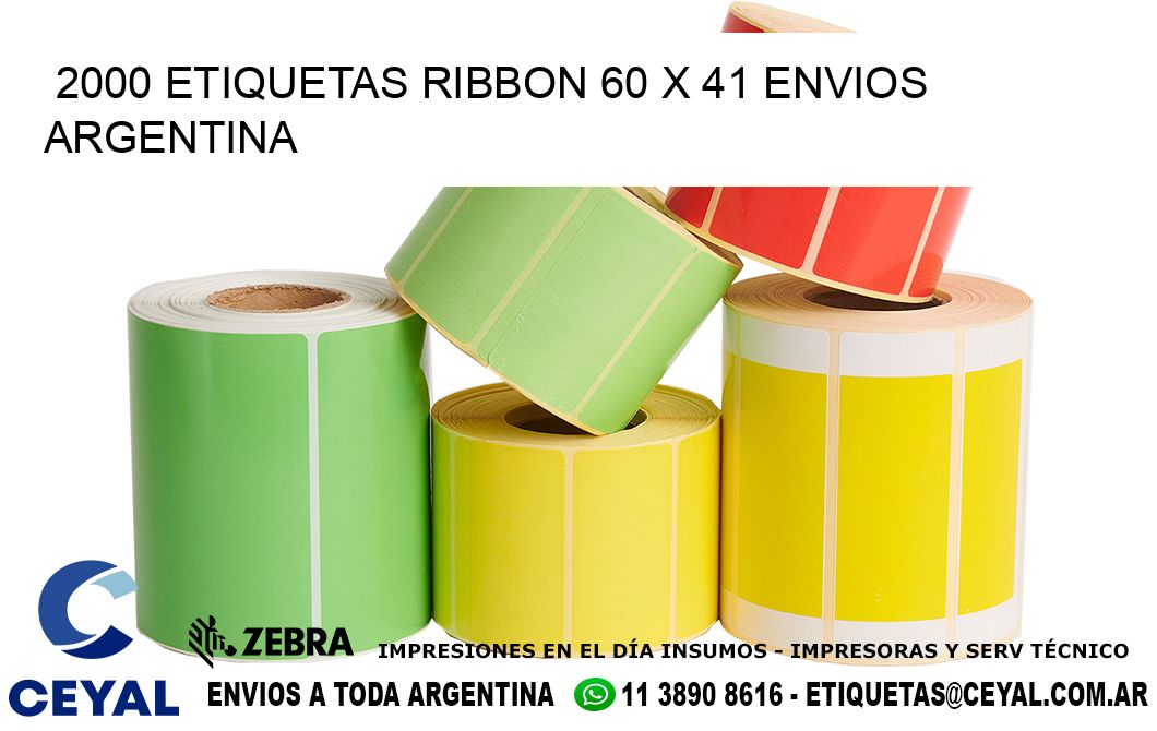 2000 ETIQUETAS RIBBON 60 x 41 ENVIOS ARGENTINA