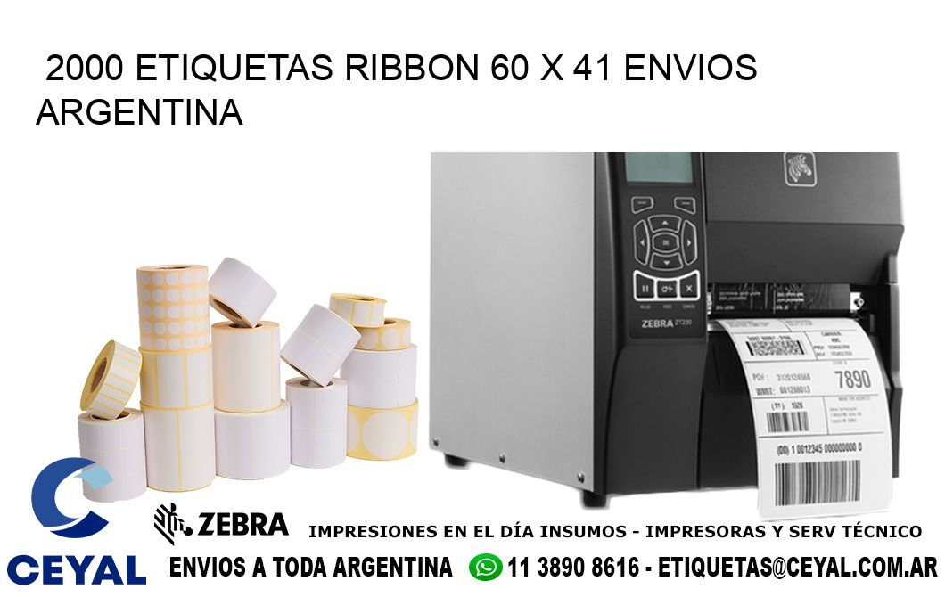 2000 ETIQUETAS RIBBON 60 x 41 ENVIOS ARGENTINA