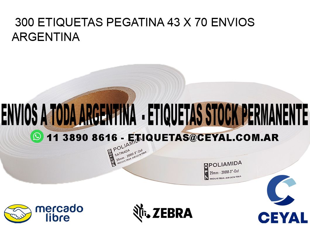 300 ETIQUETAS PEGATINA 43 x 70 ENVIOS ARGENTINA