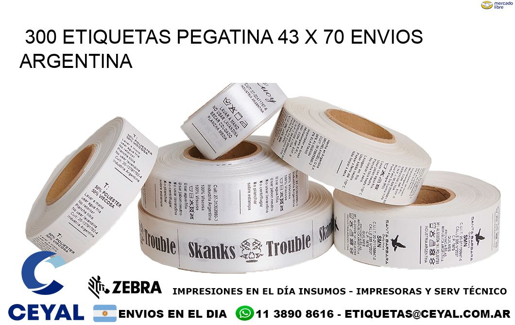 300 ETIQUETAS PEGATINA 43 x 70 ENVIOS ARGENTINA