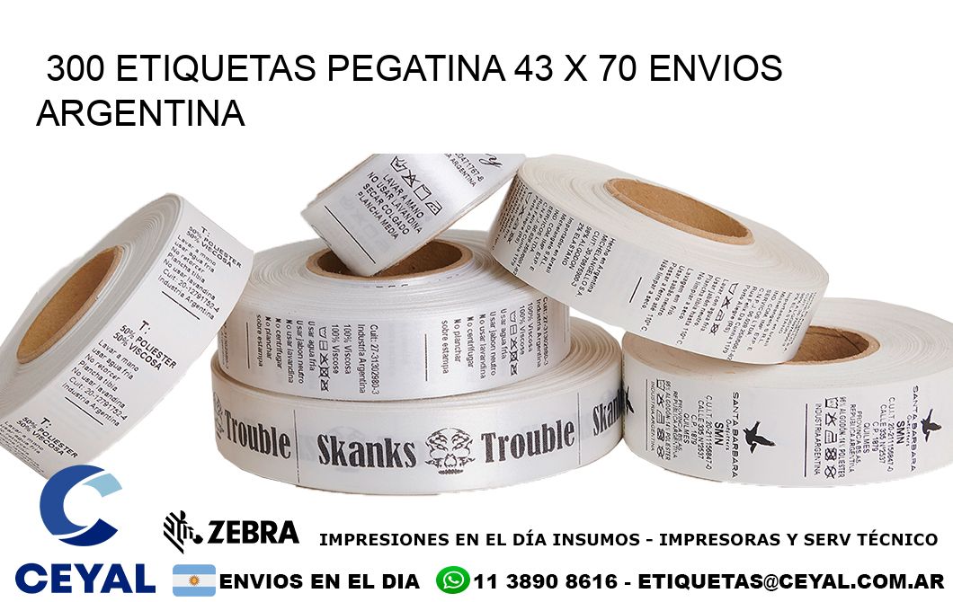 300 ETIQUETAS PEGATINA 43 x 70 ENVIOS ARGENTINA