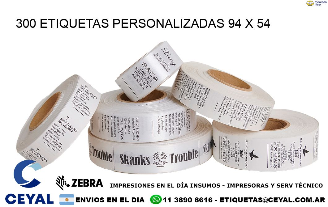 300 ETIQUETAS PERSONALIZADAS 94 x 54