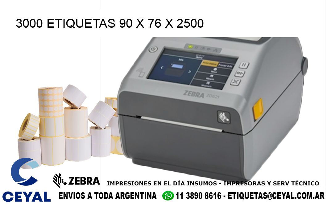 3000 ETIQUETAS 90 x 76 x 2500