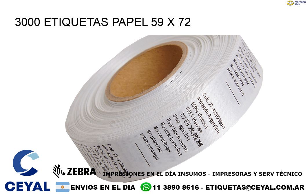 3000 ETIQUETAS PAPEL 59 x 72