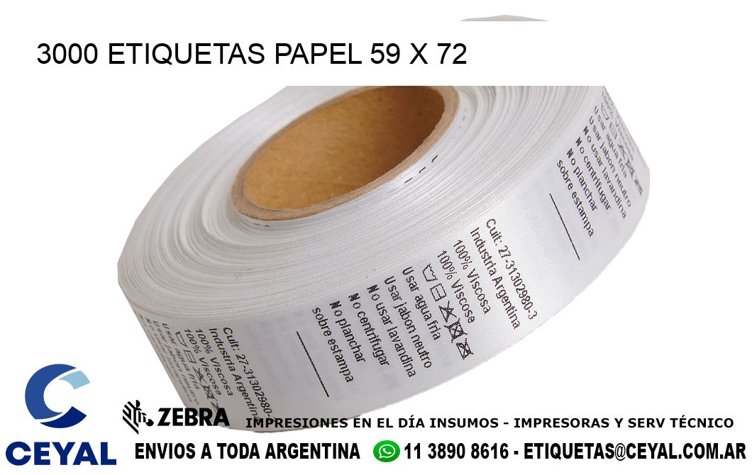 3000 ETIQUETAS PAPEL 59 x 72