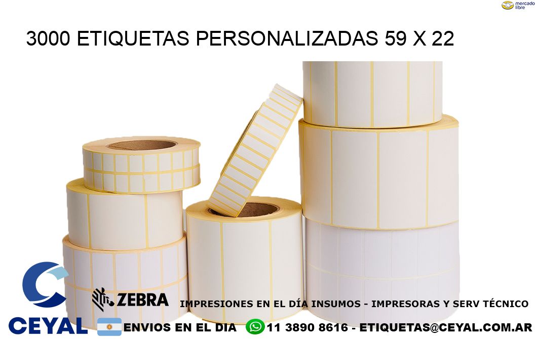 3000 ETIQUETAS PERSONALIZADAS 59 x 22