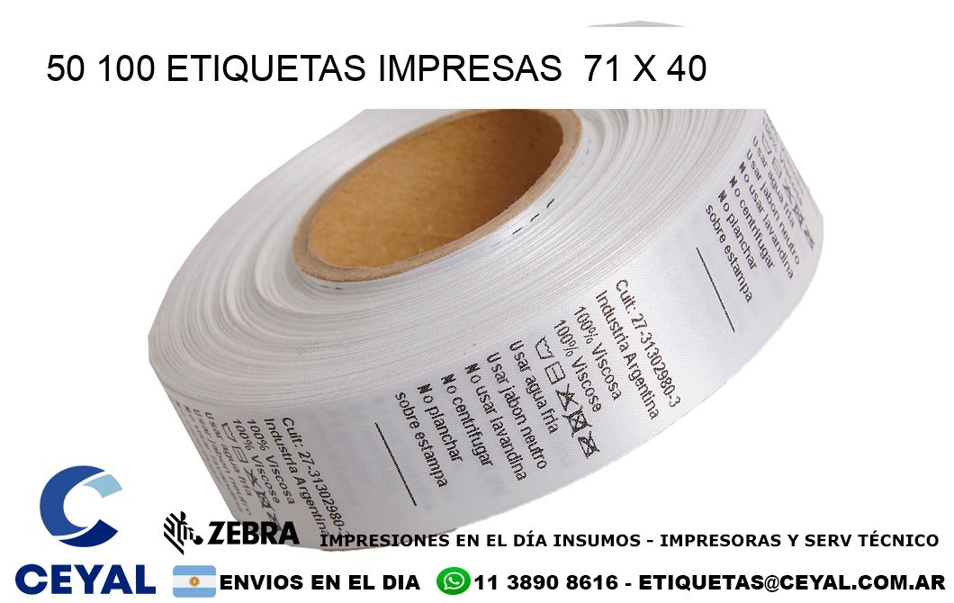 50 100 ETIQUETAS IMPRESAS  71 x 40