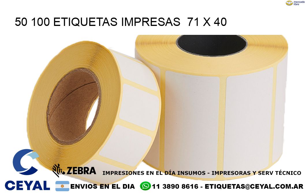 50 100 ETIQUETAS IMPRESAS  71 x 40