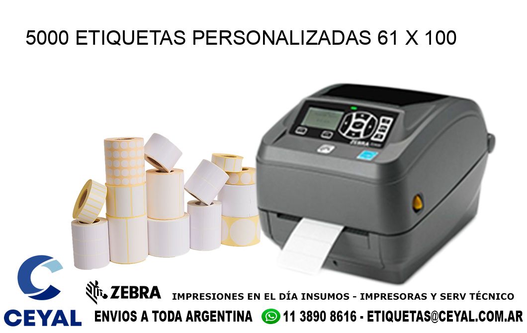 5000 ETIQUETAS PERSONALIZADAS 61 x 100