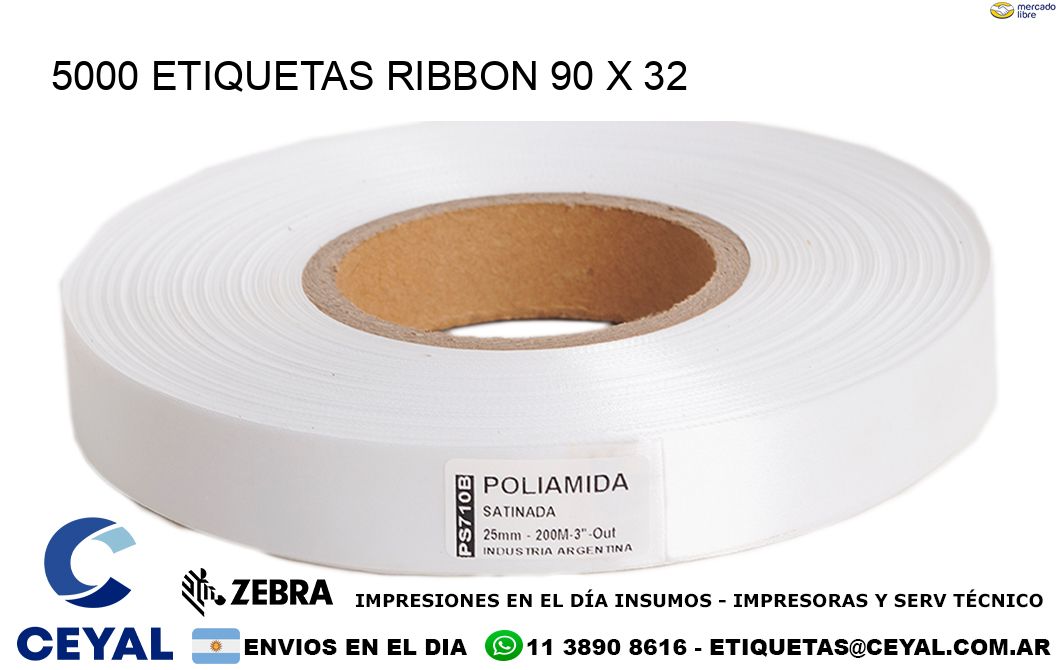 5000 ETIQUETAS RIBBON 90 x 32