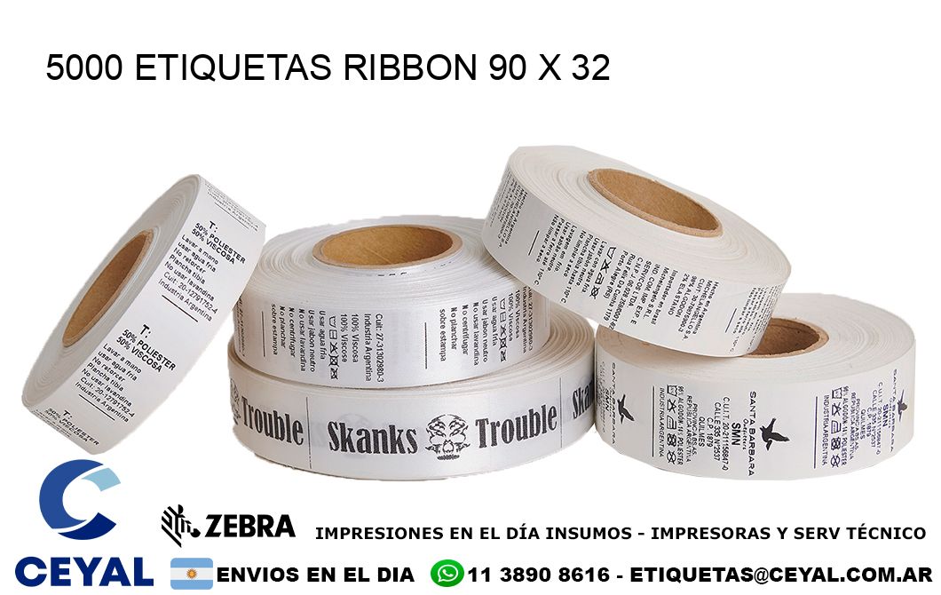 5000 ETIQUETAS RIBBON 90 x 32