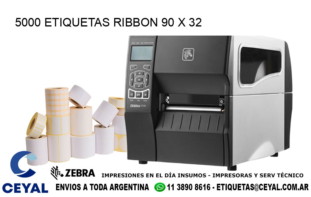 5000 ETIQUETAS RIBBON 90 x 32