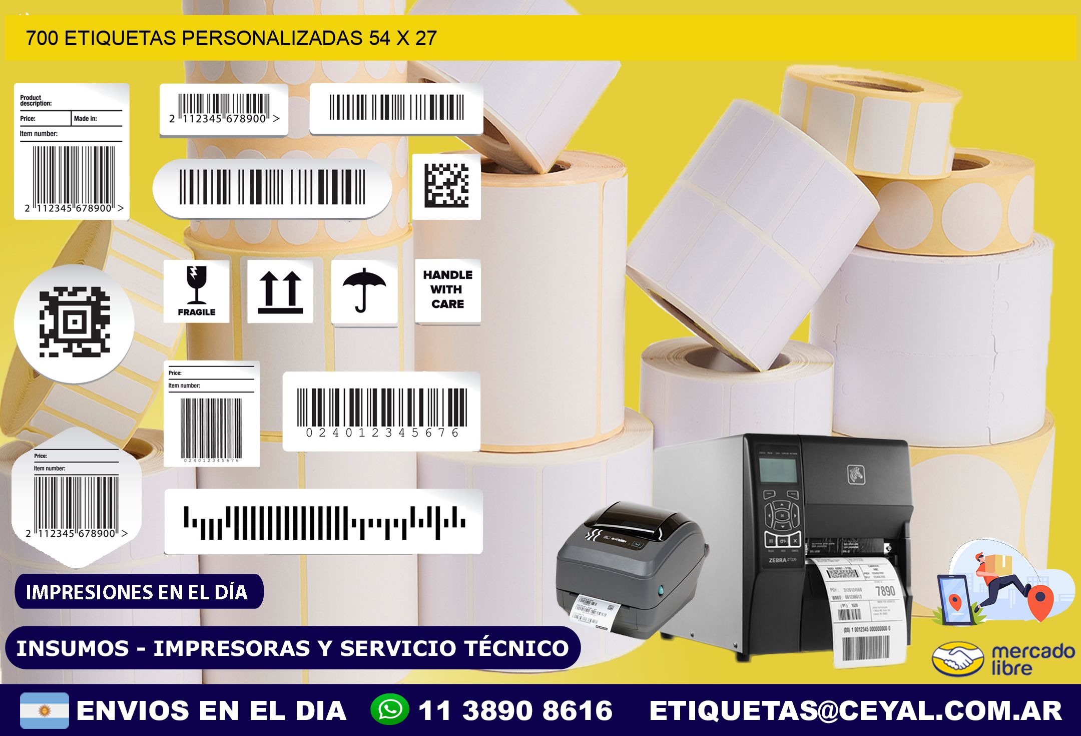 700 ETIQUETAS PERSONALIZADAS 54 x 27