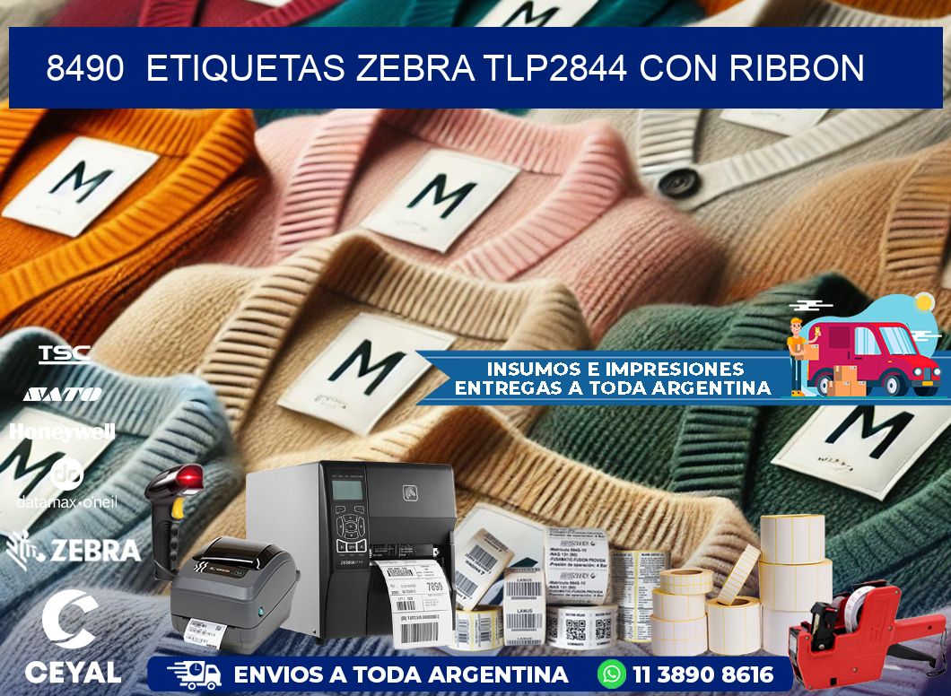 8490  ETIQUETAS ZEBRA TLP2844 CON RIBBON