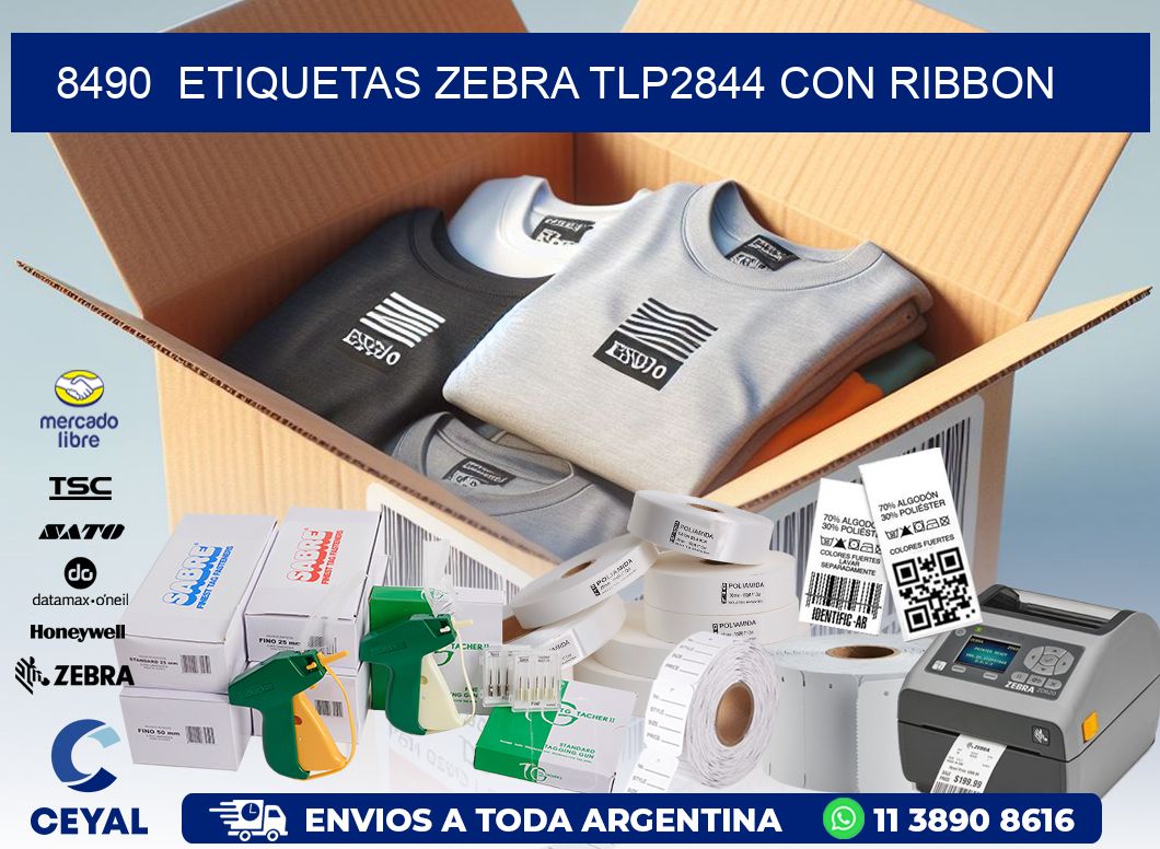 8490  ETIQUETAS ZEBRA TLP2844 CON RIBBON