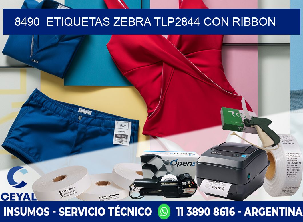 8490  ETIQUETAS ZEBRA TLP2844 CON RIBBON