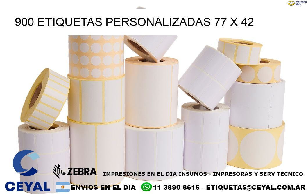 900 ETIQUETAS PERSONALIZADAS 77 x 42